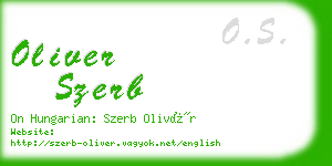 oliver szerb business card